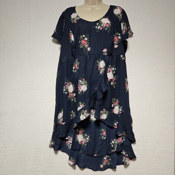 Torrid Women's SZ 1 (14/16) Dress Floral Midi Flowy Cottagecore Ruffled‎ - Picture 1 of 6